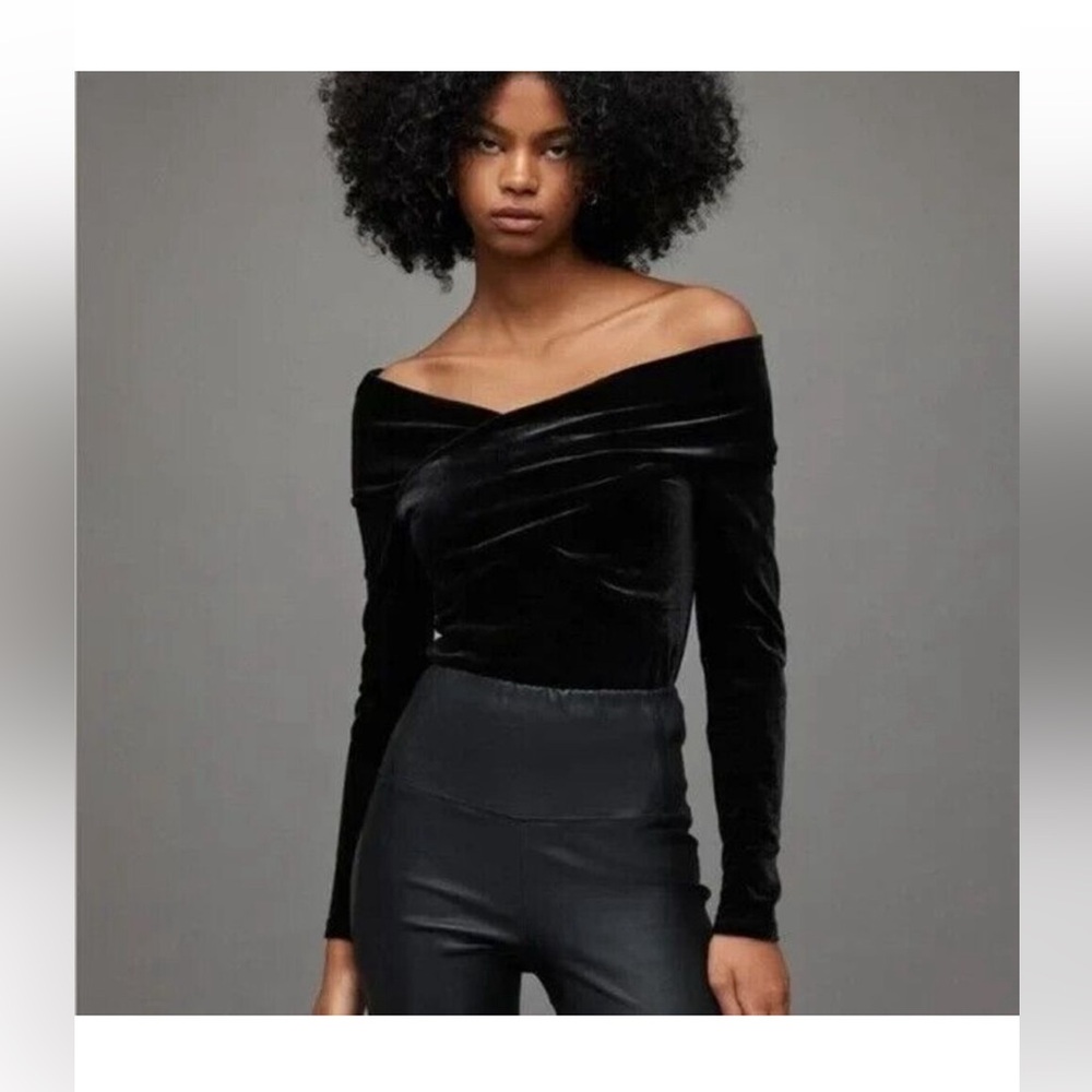 NWT All Saints DeltaVelvet Top Size 2
